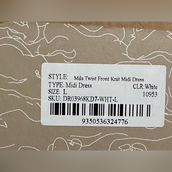 Twist Front Knit Midi Dress - White - Picture 8 of 8